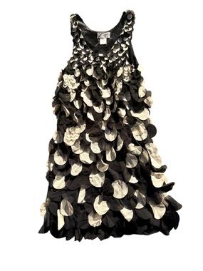 Freeway Y2K Black and Cream Petal Appliqué Dress XS/S